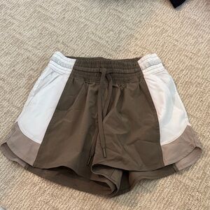 Abercrombie & Fitch Brown and White Athletic Shorts